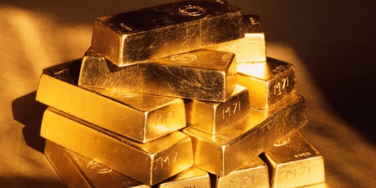 Stacked gold bars
