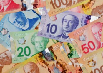 Canadian Dollars bills