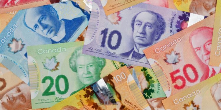 Canadian Dollars bills
