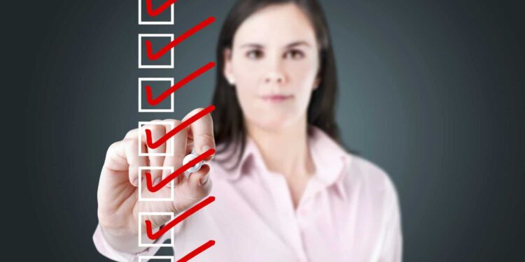 woman checks off all the boxes