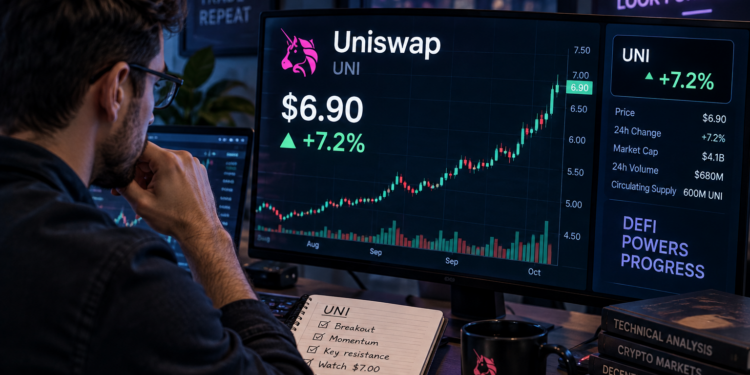 Analyst checking Uniswap price