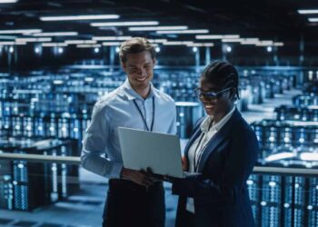 Data center servers IT workers