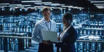 Data center servers IT workers